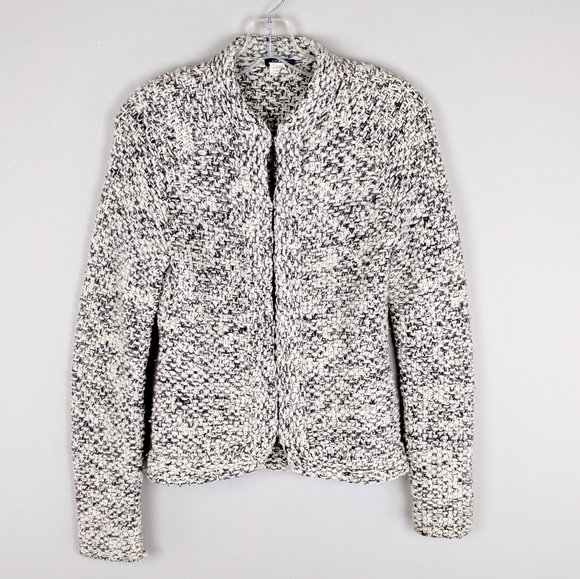 J. Crew Sweaters - J. Crew | Hand Knit White Black Cardigan -E89P
